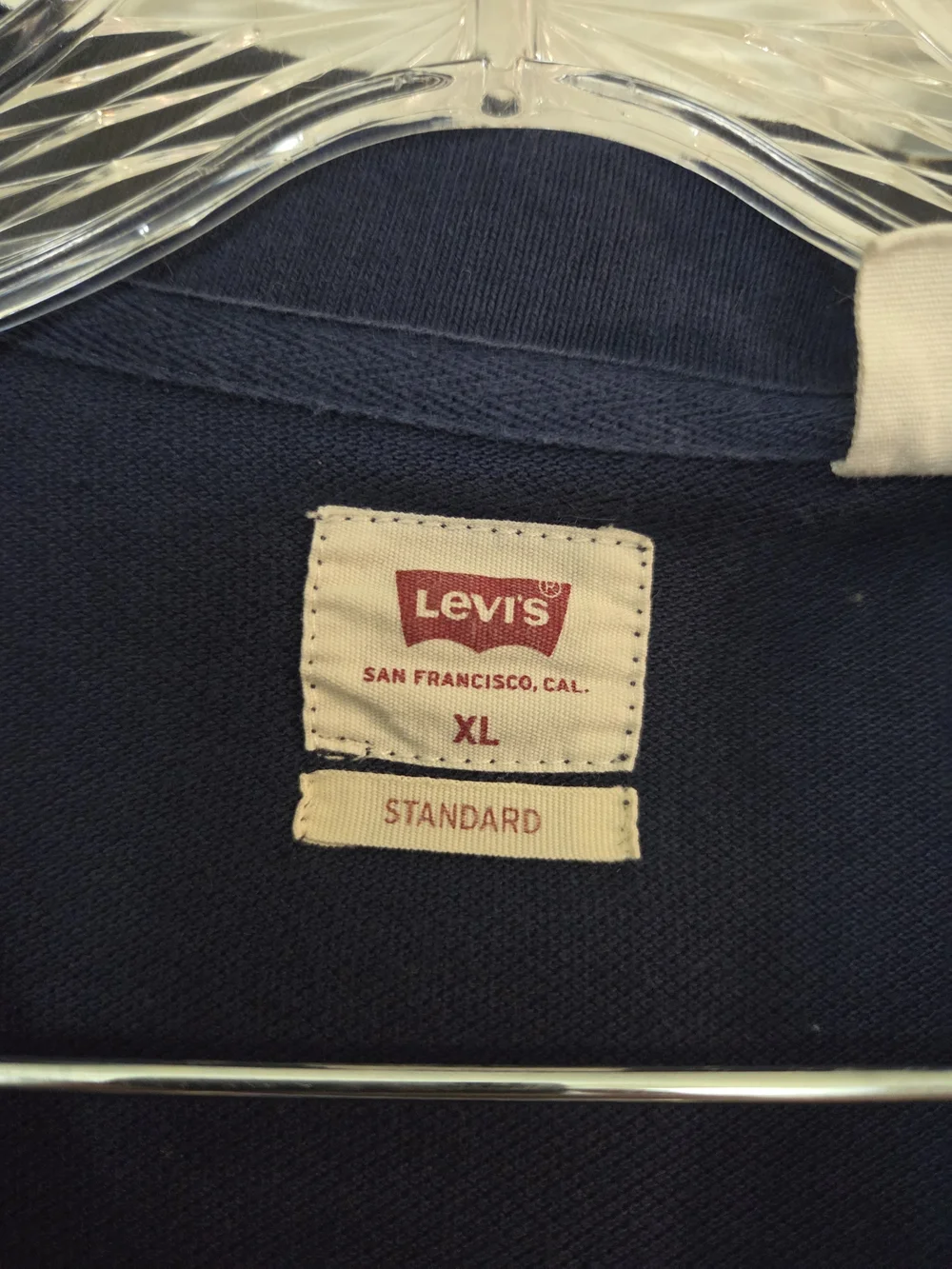 Levi's Men's Dark Navy Polo with Subtle Star Motif